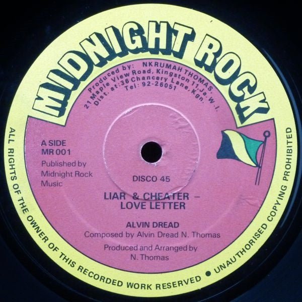 Alvin Dread : Liar & Cheater - Love Letter (12")