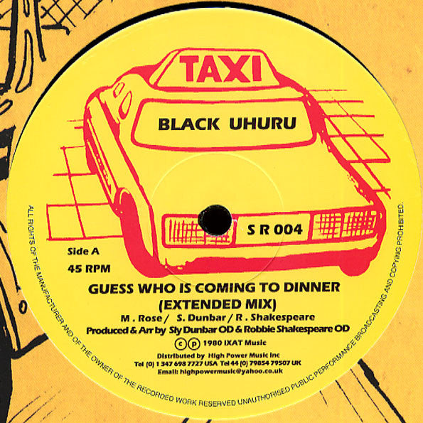 Black Uhuru : Guess Who Is Coming To Dinner (Extended Mix) (12", RE)