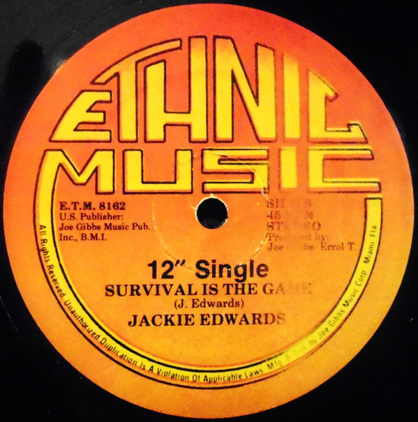 Johnny Clarke / Jackie Edwards : Take Heed / Survival Is The Game  (12", Single)