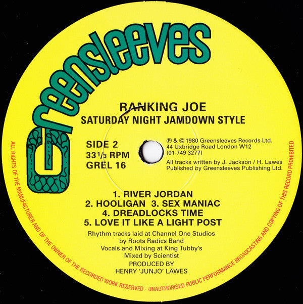 Ranking Joe : Saturday Night Jamdown Style (LP, Album, RE)