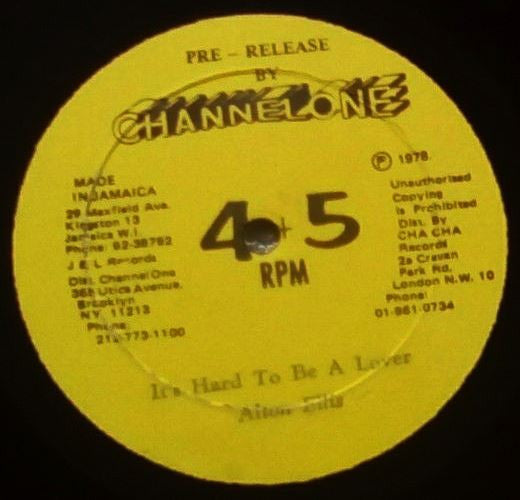 Alton Ellis : It's Hard To Be A Lover (12")
