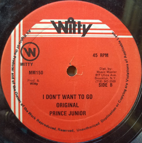 Robert Ffrench / Prince Junior (2) : Too Young / I Didn't Want To Go (12")