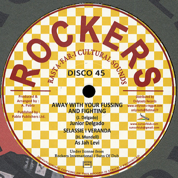 Junior Delgado / Jah Levi (2) / Augustus Pablo / Pablo All Stars : Away With Your Fussing And Fighting / Selassie I Veranda / King David Melody / Solomon Dub (12", RE)