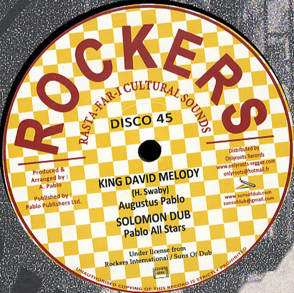 Junior Delgado / Jah Levi (2) / Augustus Pablo / Pablo All Stars : Away With Your Fussing And Fighting / Selassie I Veranda / King David Melody / Solomon Dub (12", RE)