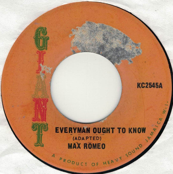 Max Romeo / Impact All Stars : Everyman Ought To Know / Everyman Ought To Know (Version) (7")