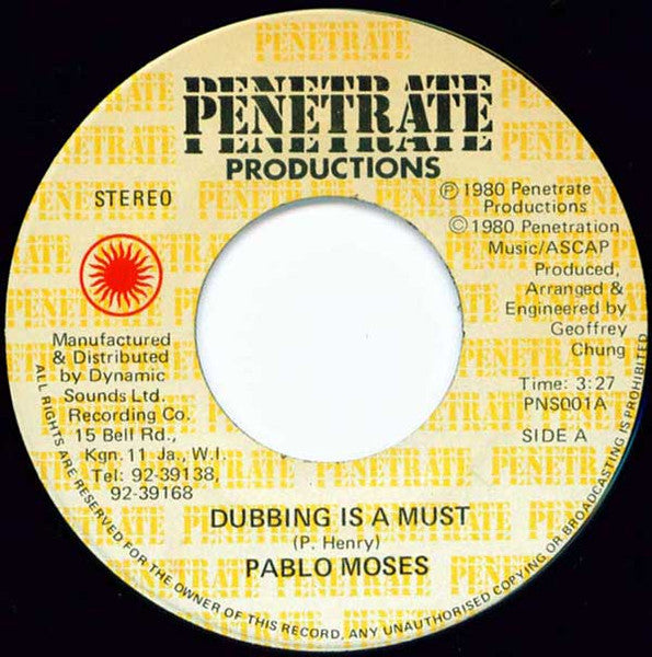 Pablo Moses : Dubbing Is A Must (7")