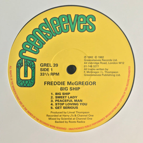 Freddie McGregor : Big Ship (LP, Album, RE)