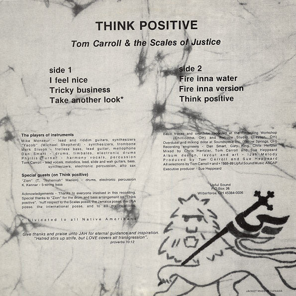 Tom Carroll & The Scales Of Justice : Think Positive  (LP, Album)