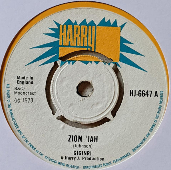 Giginri : Zion 'Iah (7")