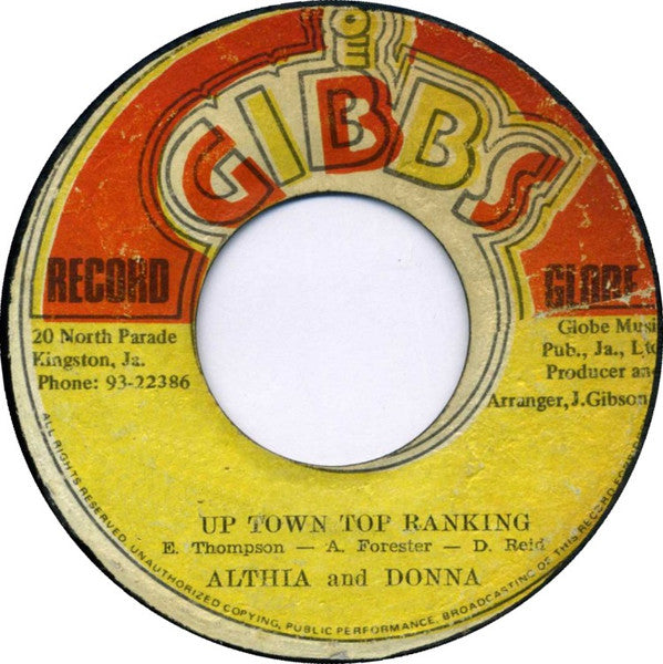 Althea & Donna / The Mighty Two : Up Town Top Ranking / Calico Suit (7", Single)