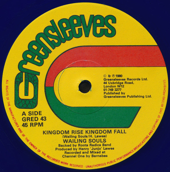Wailing Souls : Kingdom Rise Kingdom Fall (12", Blu)