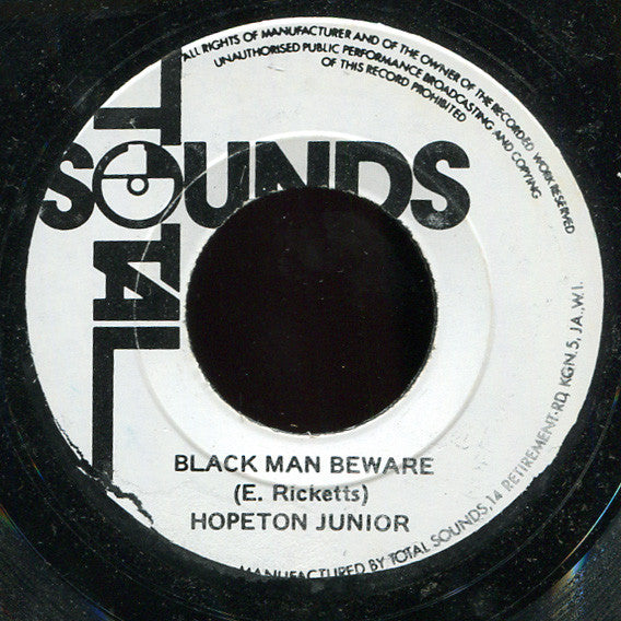 Hopeton Junior : Black Man Beware (7")