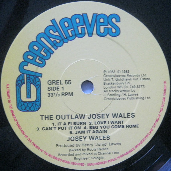 Josey Wales : The Outlaw Josey Wales (LP, Album, RE)