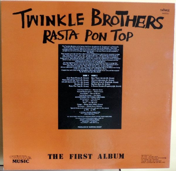 Twinkle Brothers : Rasta Pon Top (The First Album) (LP, Album, RP)