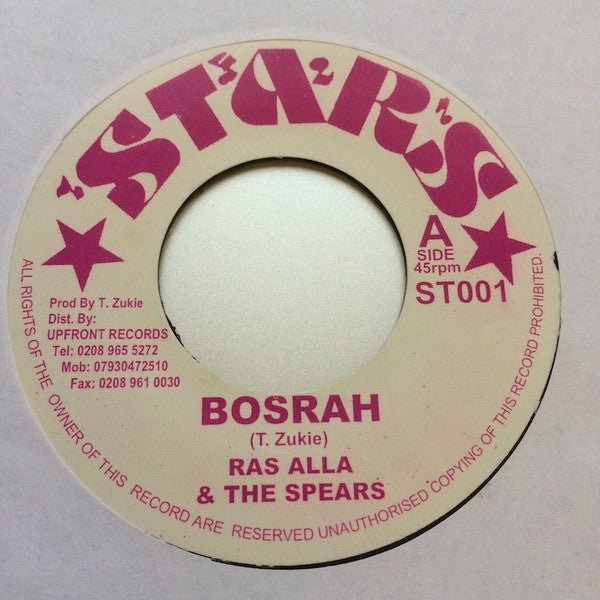 Ras Alla* & The Spears* / Intemidators* : Bosrah (7", RE)