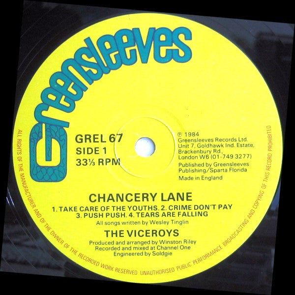 The Viceroys : Chancery Lane (LP, Album)