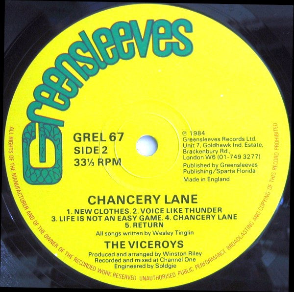 The Viceroys : Chancery Lane (LP, Album)
