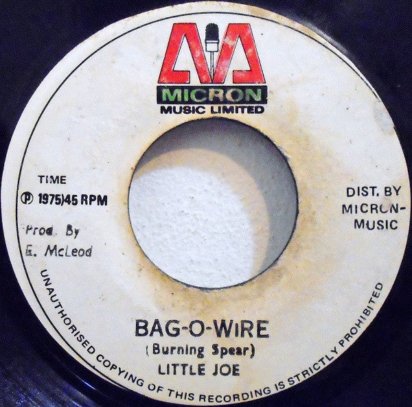 Little Joe (3) / Prince Far I : Bag-O-Wire / Let Jah Arise (7")