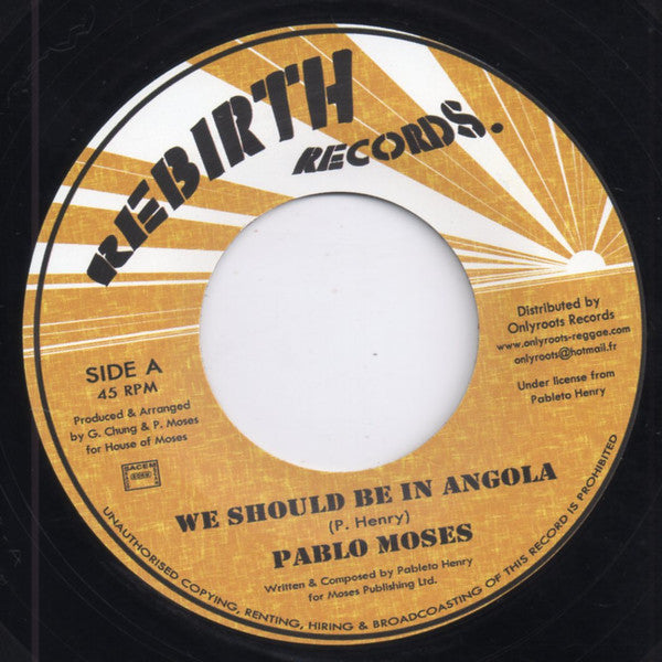 Pablo Moses : We Should Be In Angola (7", RE)