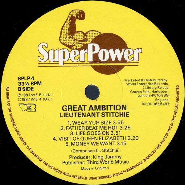 Lieutenant Stitchie : Great Ambition (LP, Album)