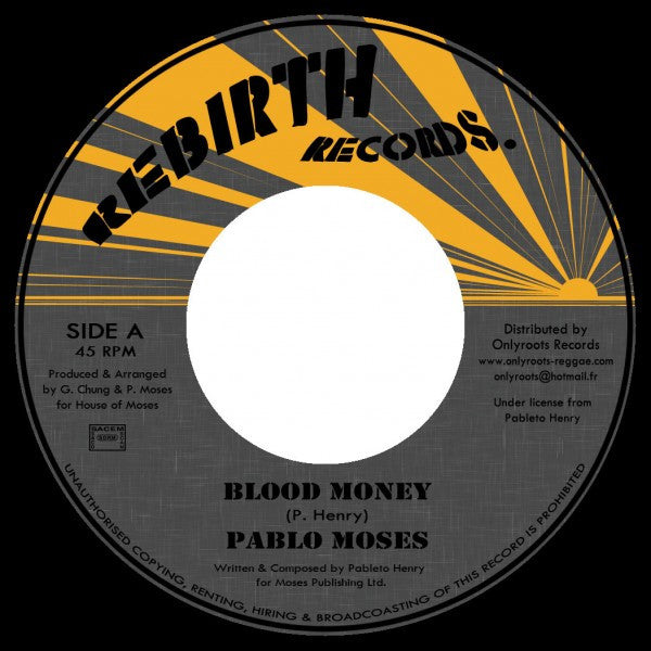 Pablo Moses : Blood Money (7", RE)