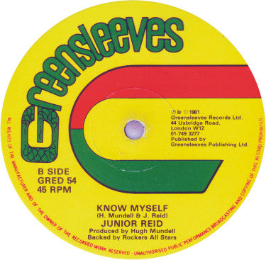 Hugh Mundell / Junior Reid : Can't Pop No Style / Know Myself (12")