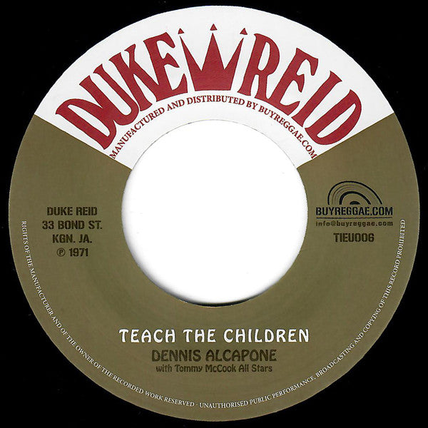 Dennis Alcapone With Tommy McCook Allstars : Teach The Children / Wake Up Jamaica (7", Single, RE)