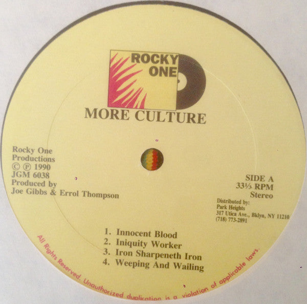 Culture : More Culture (LP, Album, RE)