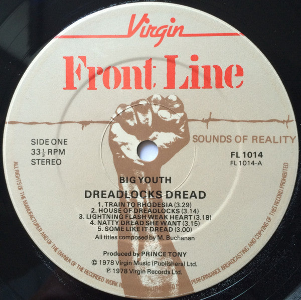 Big Youth : Dreadlocks Dread (LP, Album, RE)