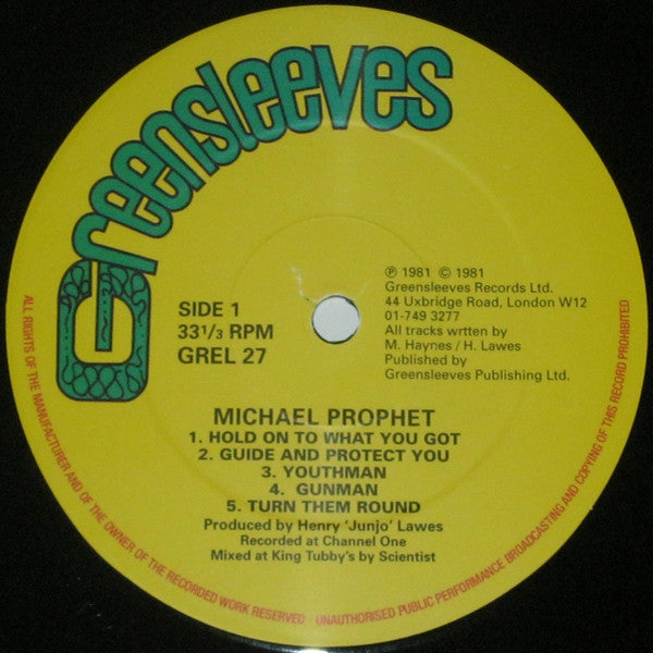 Michael Prophet : Michael Prophet (Gunman) (LP, Album, RE)