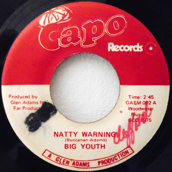 Big Youth / Glen Adams : Natty Warning / Turn Around (7")