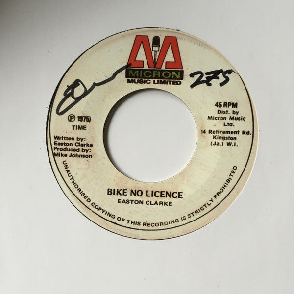 Easton Clarke : Bike No Licence (7", Ltd, Num, RP)
