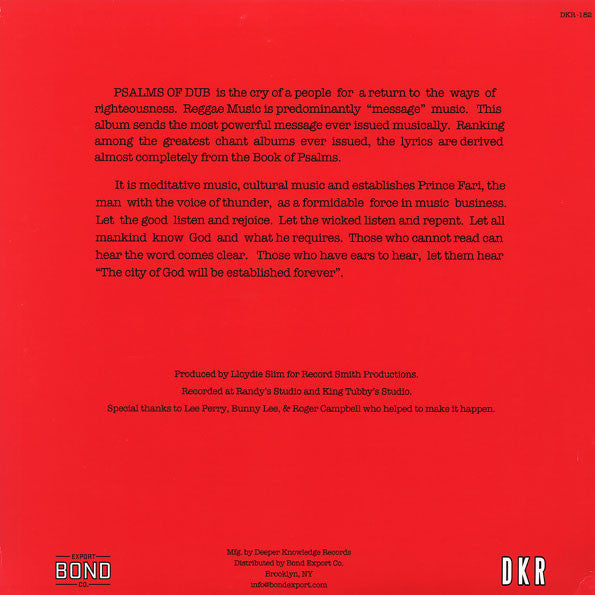 Prince Far I : Psalms For I (LP, Album, RE)