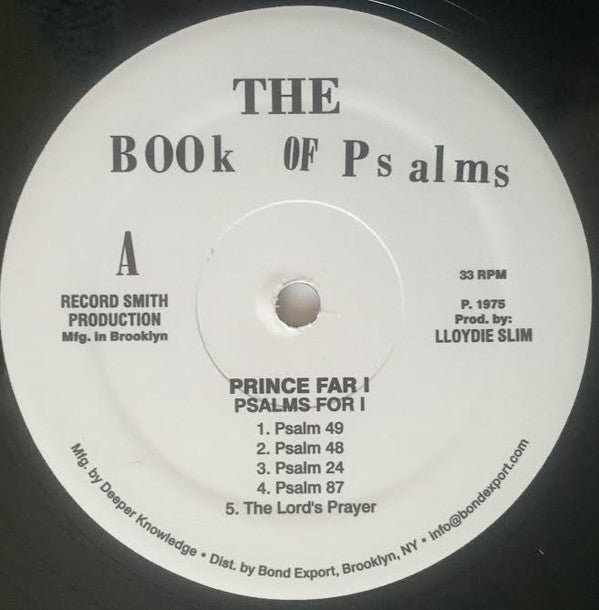 Prince Far I : Psalms For I (LP, Album, RE)