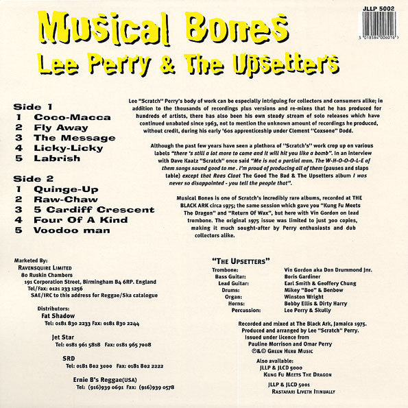 Lee Perry & The Upsetters : Musical Bones (LP, Album, RE)