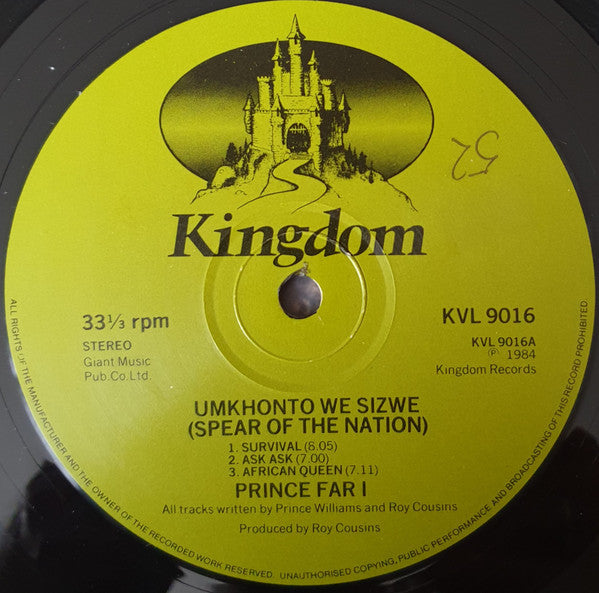 Prince Far I : Umkhonto We Sizwe (Spear Of The Nation) (LP, Album)