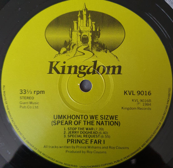 Prince Far I : Umkhonto We Sizwe (Spear Of The Nation) (LP, Album)