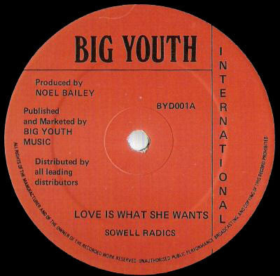 Sowell Radics : Love Is What She Wants / Love Dub (12", Single)