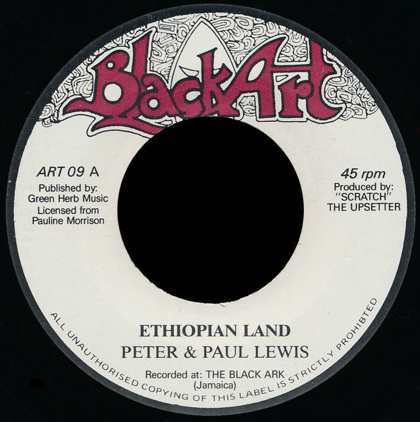 Peter & Paul Lewis : Ethiopian Land (7", Single, RE)