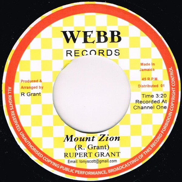 Rupert Grant (2) : Mount Zion (7", RE, Unofficial)