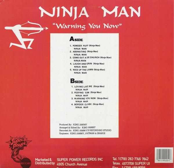 Ninjaman : Warning You Now (LP, Album)