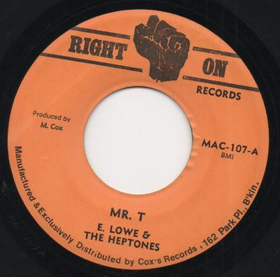 Earl Lowe & The Heptones / The Heptones, Bullwackies All Stars : Mr. T. / Mr. T. (Version) (7")