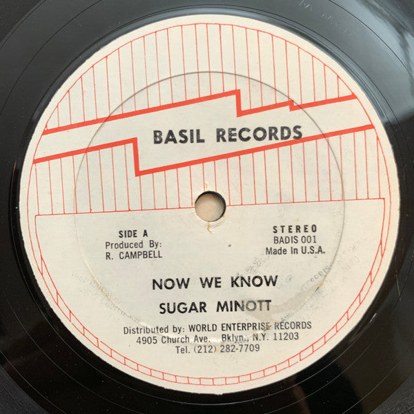Sugar Minott : Now We Know (12")