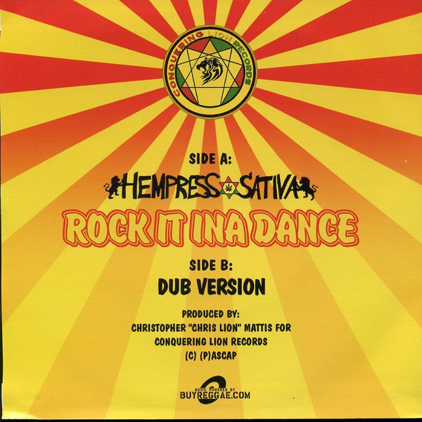 Hempress Sativa : Rock It Ina Dance (7")