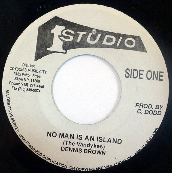 Dennis Brown : No Man Is An Island (7", RP)