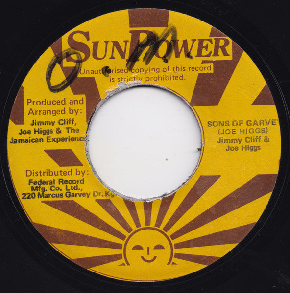 Jimmy Cliff & Joe Higgs : Sons Of Garvey (7", Single)