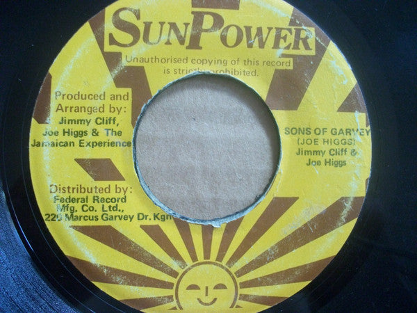 Jimmy Cliff & Joe Higgs : Sons Of Garvey (7", Single)
