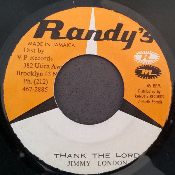 Jimmy London : Thank The Lord / Thank The Lord Version (7", Single, RP)