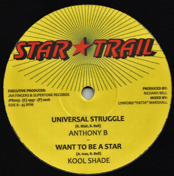 Anthony B / Kool Shade : Universal Struggle / Want To Be A Star (12")