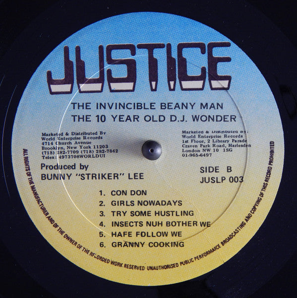 Beenie Man : The Invincible Beany Man (The 10 Year Old D.J. Wonder) (LP, Album)